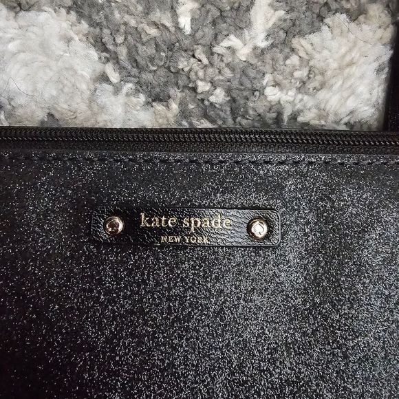 Kate Spade black shimmery tote with zipper, NWOT - Picture 10 of 11